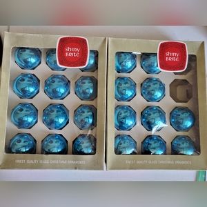 22 Blue 2.5 inch Shiny Brite Ornaments